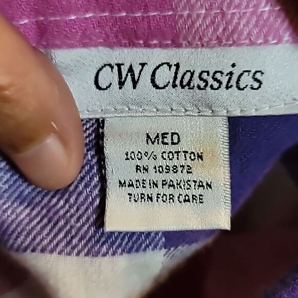 CW Classics Plaid Longsleeve Top Size M NWOT - Picture 5 of 5